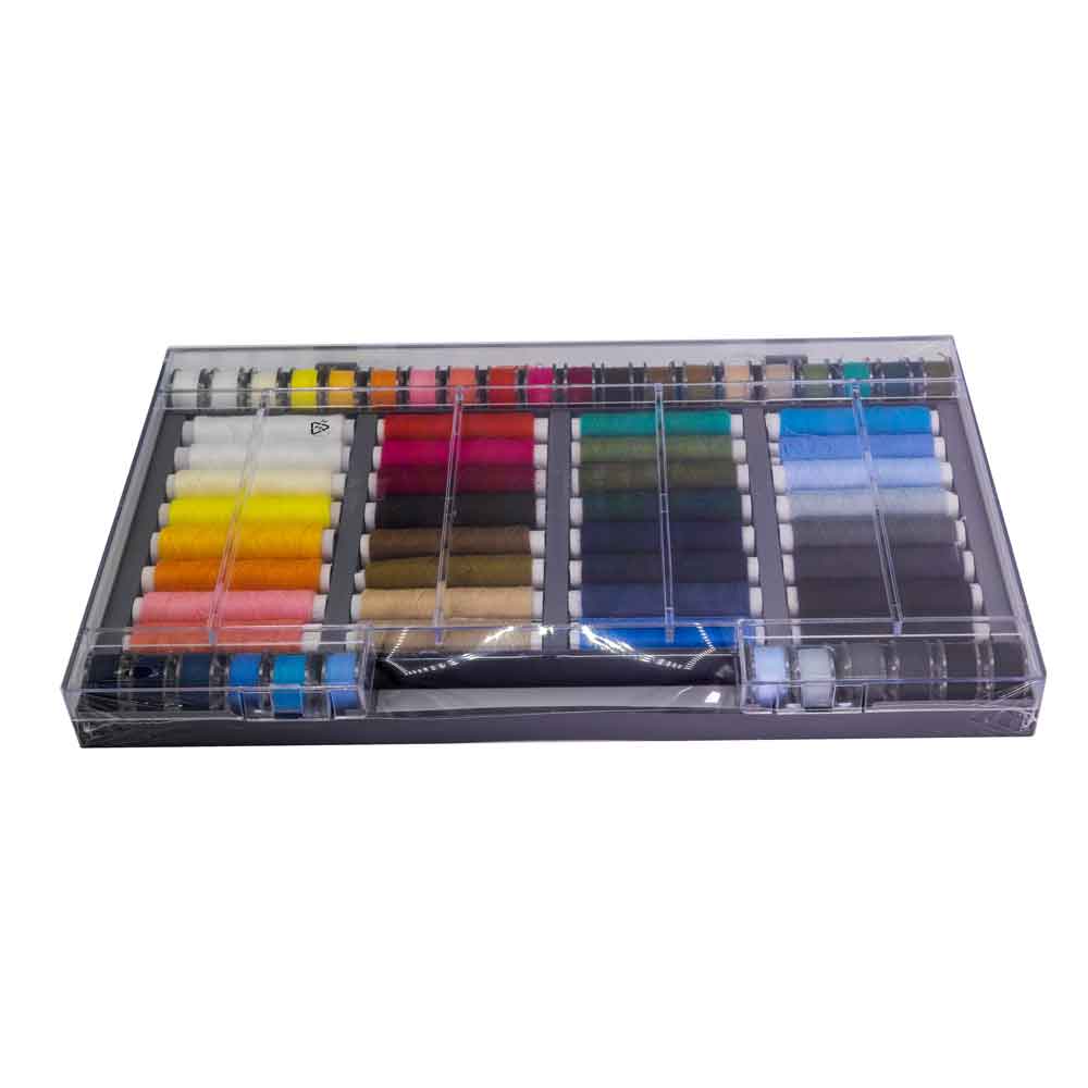 ZKH Nähgarn-Sortiment-Set 64-teilig Syngarn 100% Polyester Nähmaschinengarn ZKH Nähgarn-Sortiment-Set 64-teilig Syngarn 100% Polyester Nähmaschinengarn